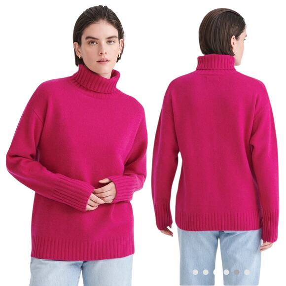 Naadam Luxe Cashmere Turtleneck Tunic Sweater Fuschia Pink Size XS - Picture 1 of 11